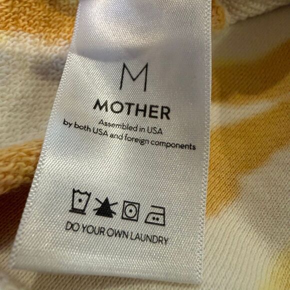 Mother The Loafer Crop Fray Sweatshirt Coral Haze Lemon Delusiona Size M - Picture 4 of 6